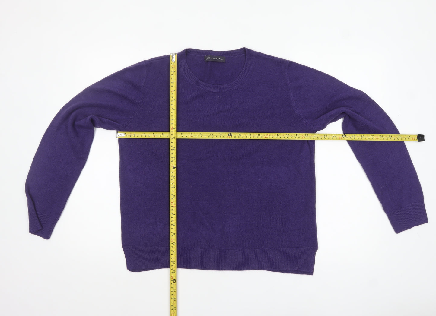 Marks and Spencer Women’s Purple Acrylic Crew Neck Jumper Size 16