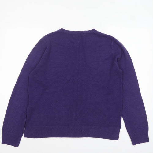 Marks and Spencer Women’s Purple Acrylic Crew Neck Jumper Size 16