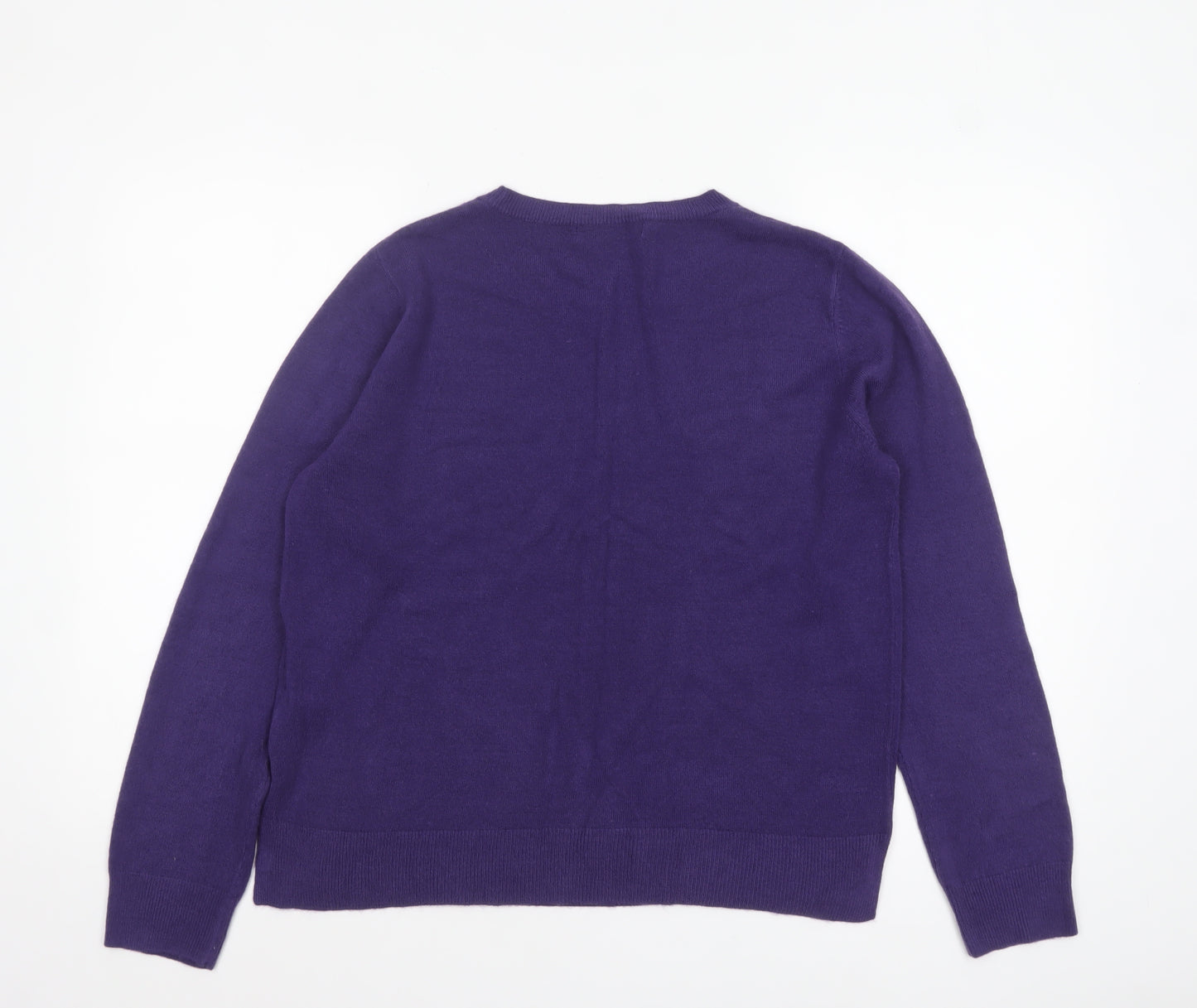 Marks and Spencer Women’s Purple Acrylic Crew Neck Jumper Size 16