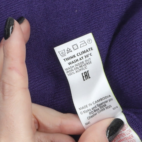 Marks and Spencer Women’s Purple Acrylic Crew Neck Jumper Size 16