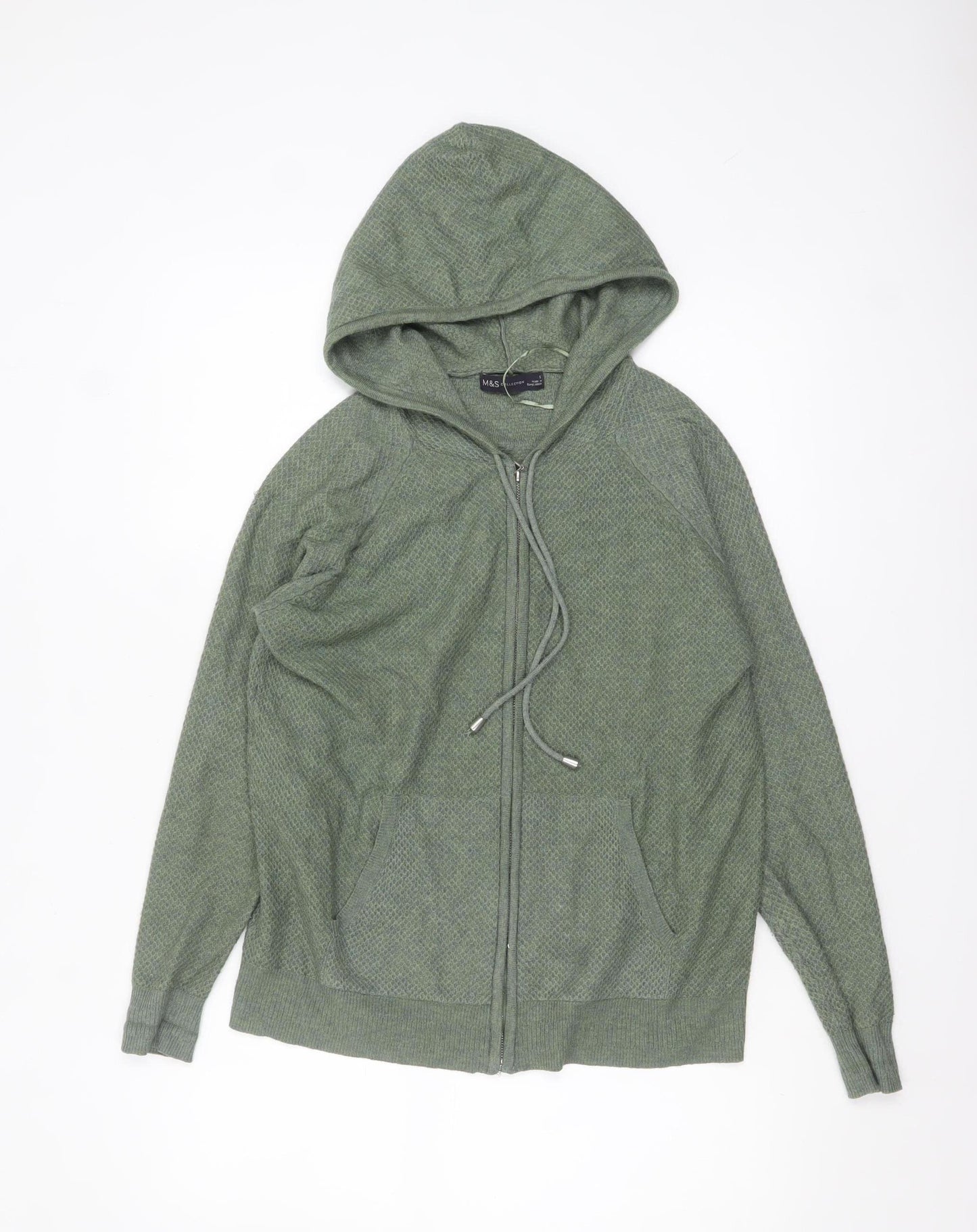 Marks and Spencer Women’s Green Hooded Full Zip Knit Jumper S