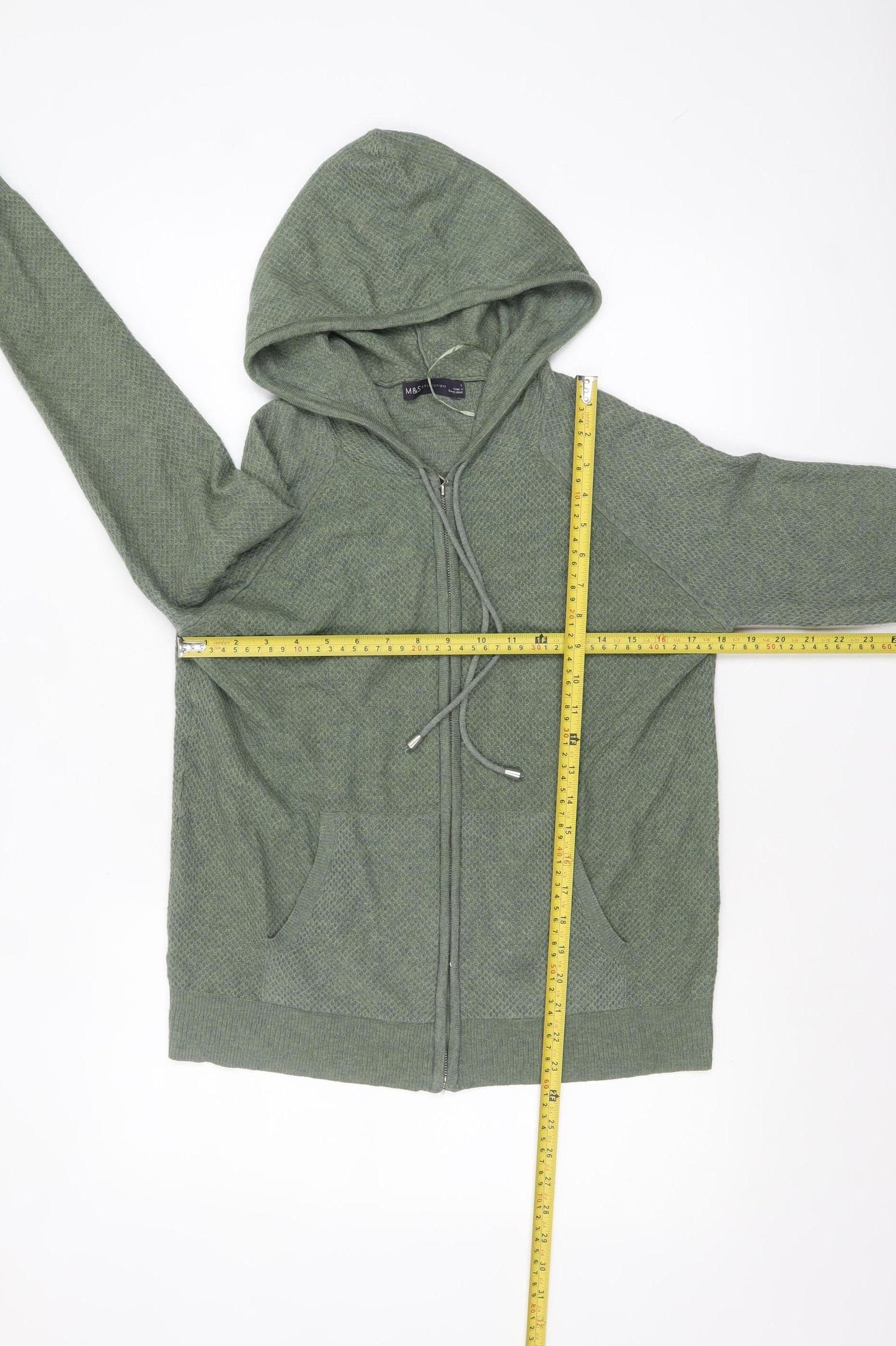 Marks and Spencer Women’s Green Hooded Full Zip Knit Jumper S