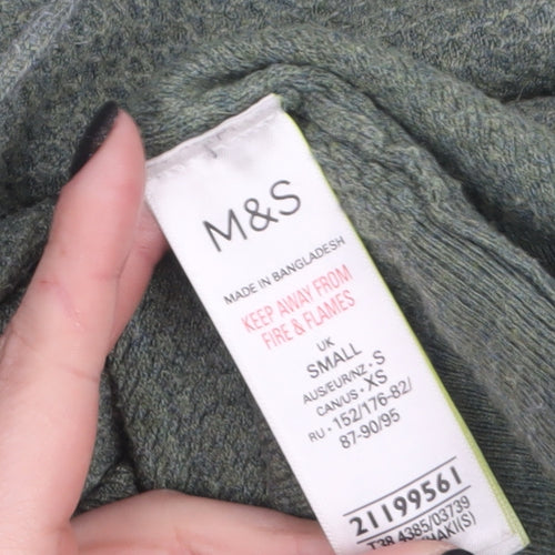 Marks and Spencer Women’s Green Hooded Full Zip Knit Jumper S