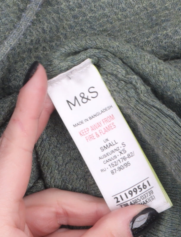 Marks and Spencer Women’s Green Hooded Full Zip Knit Jumper S