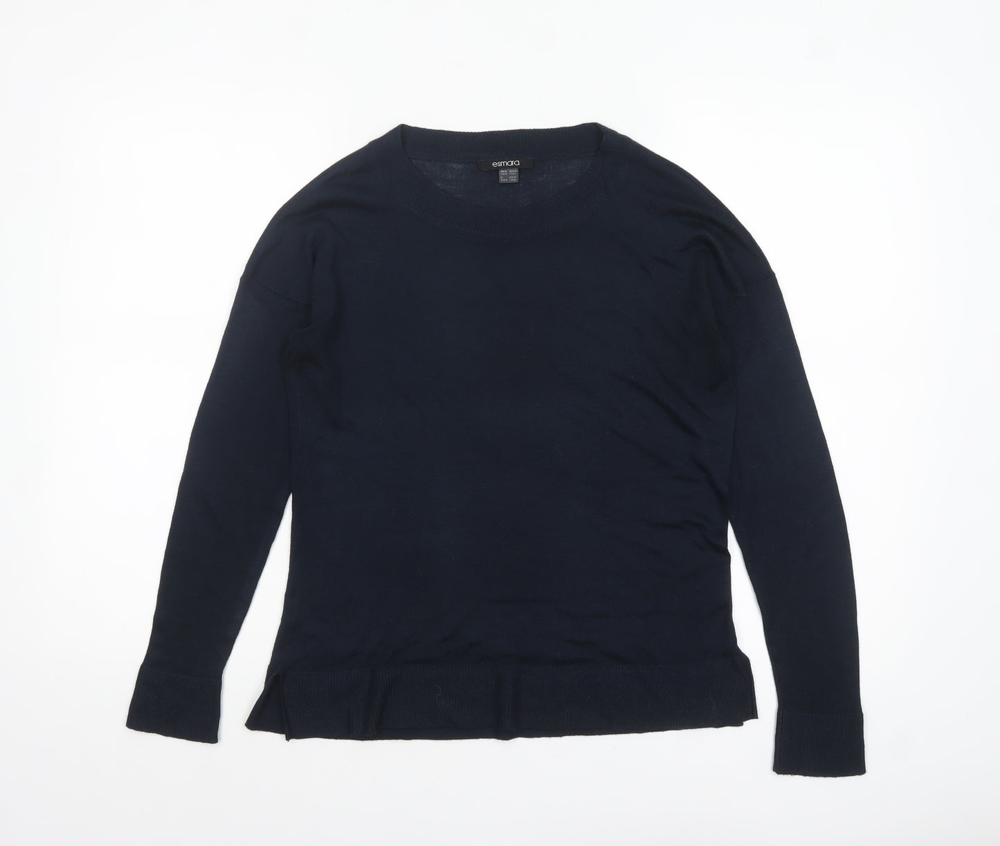Esmara Women Blue Crew Neck Long Sleeve Pullover Jumper Size 10