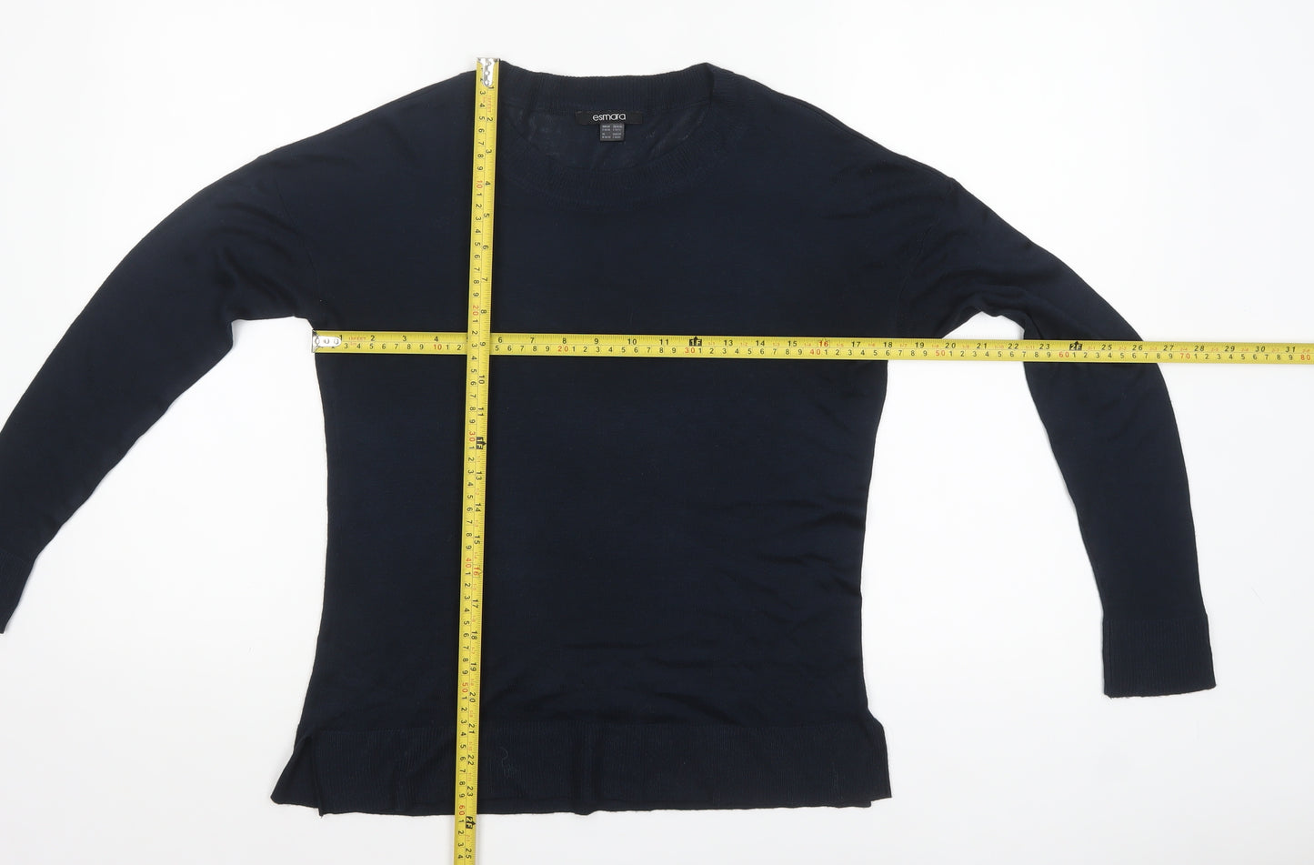 Esmara Women Blue Crew Neck Long Sleeve Pullover Jumper Size 10
