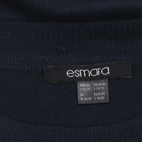 Esmara Women Blue Crew Neck Long Sleeve Pullover Jumper Size 10