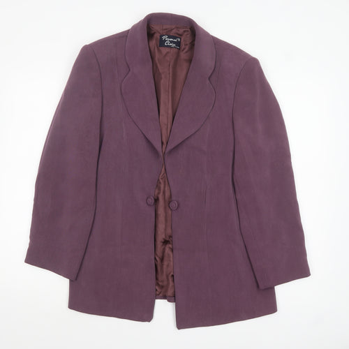 Personal Choice Women Purple Size 16 Classic Lined Single-Breasted Blazer