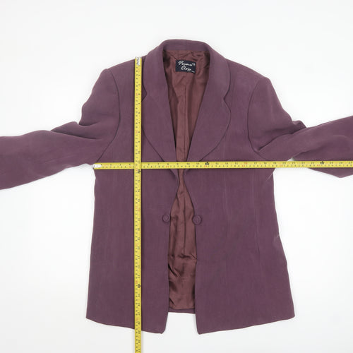 Personal Choice Women Purple Size 16 Classic Lined Single-Breasted Blazer