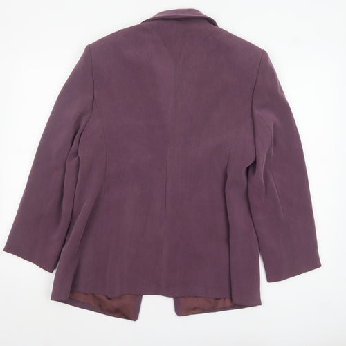 Personal Choice Women Purple Size 16 Classic Lined Single-Breasted Blazer