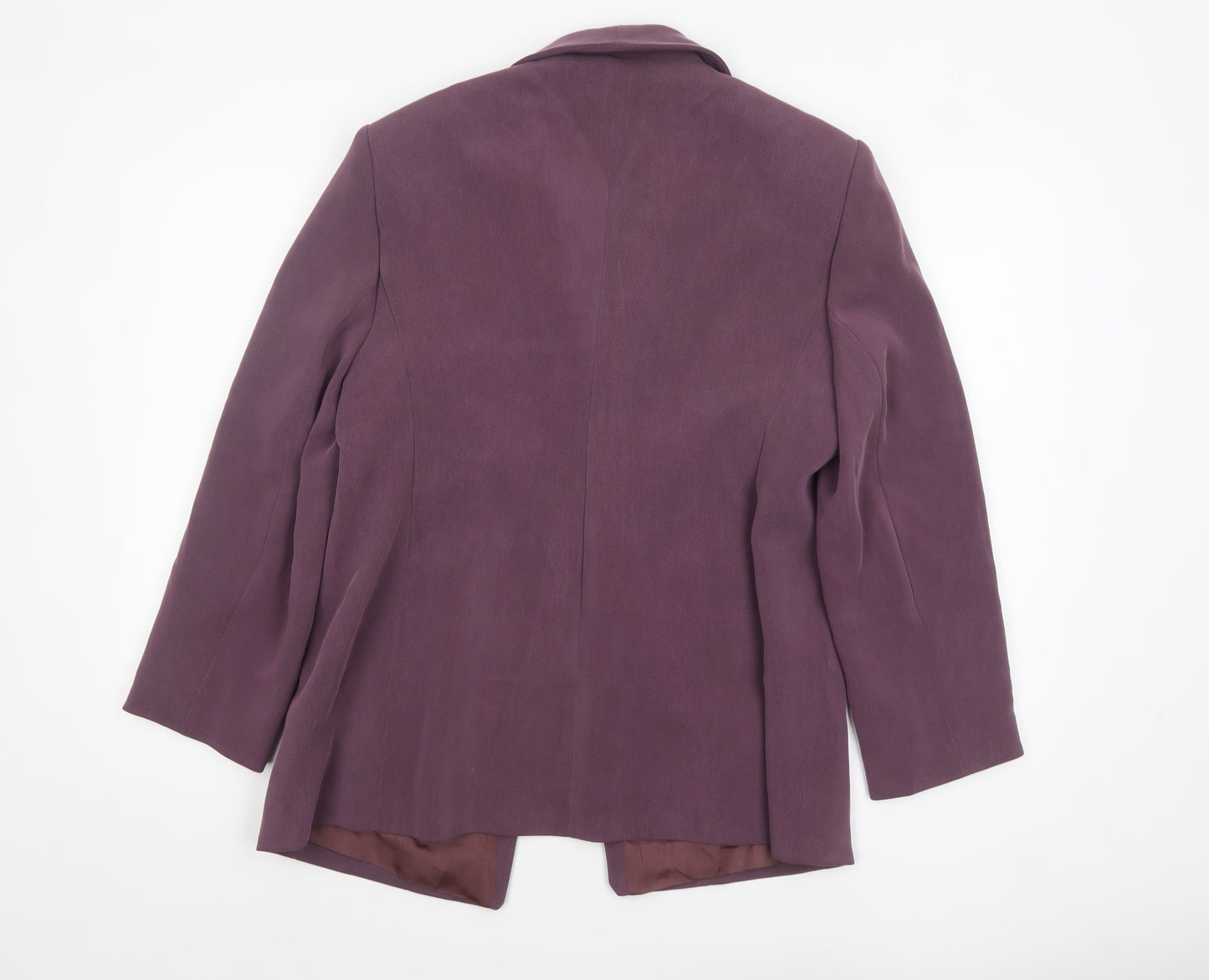 Personal Choice Women Purple Size 16 Classic Lined Single-Breasted Blazer