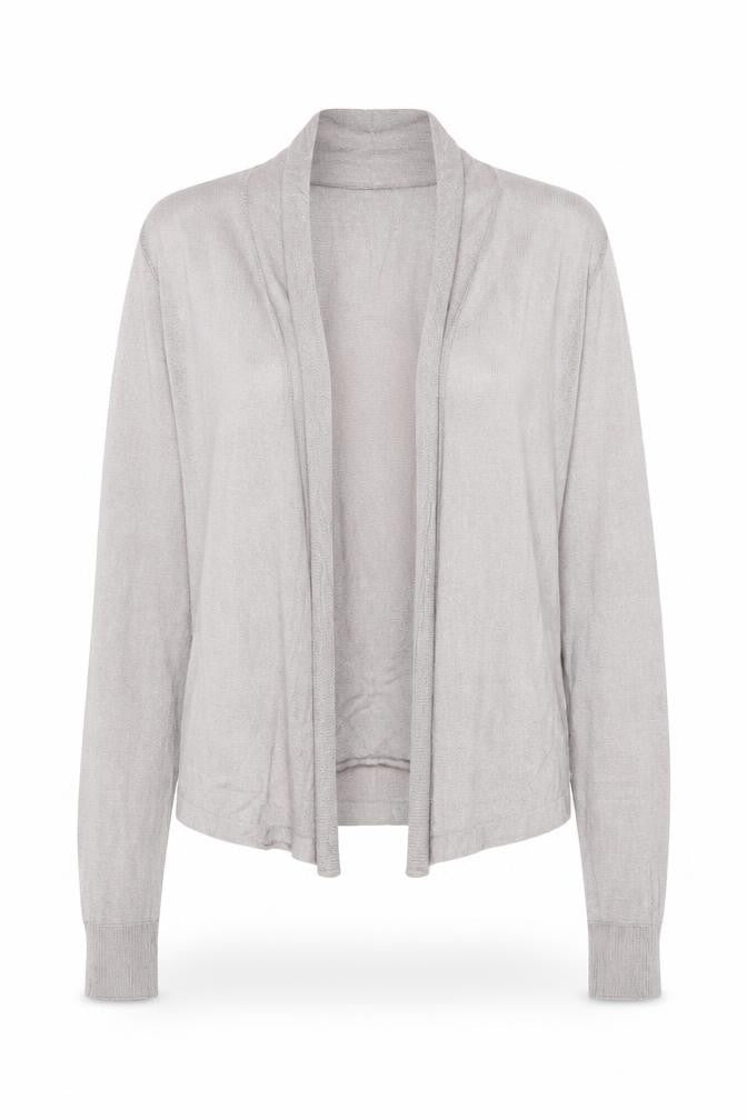 Front view of Sandwich women’s grey open knit long sleeve cardigan m