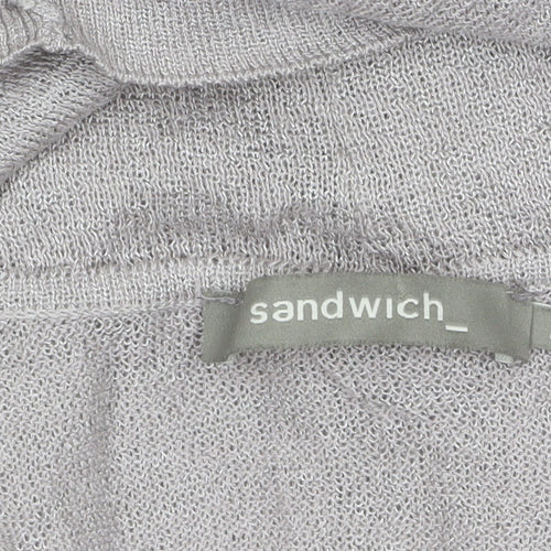 Sandwich Womens Grey Open Knit Long Sleeve Cardigan M