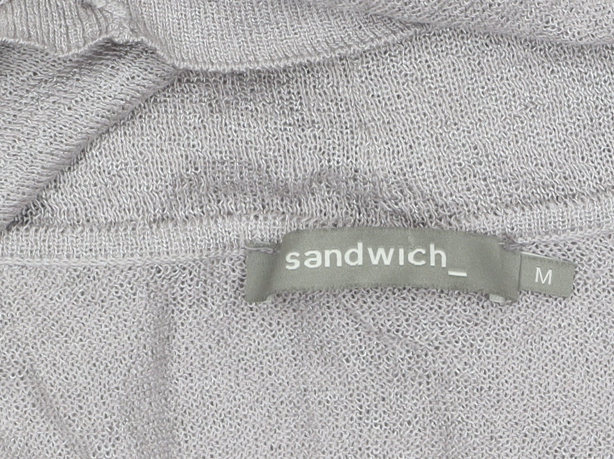 Sandwich Womens Grey Open Knit Long Sleeve Cardigan M