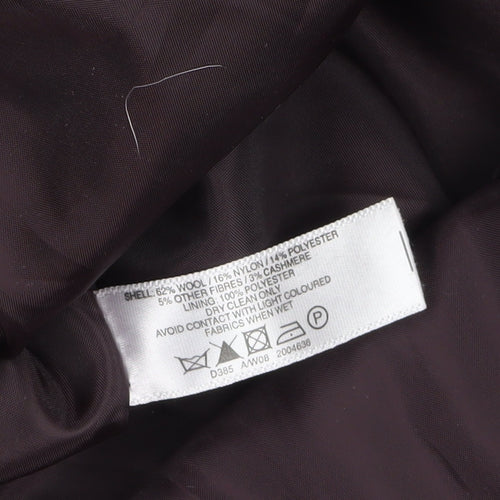EWM Pure Classics Womens Burgundy Wool Blend Mid-Length Coat Size 14