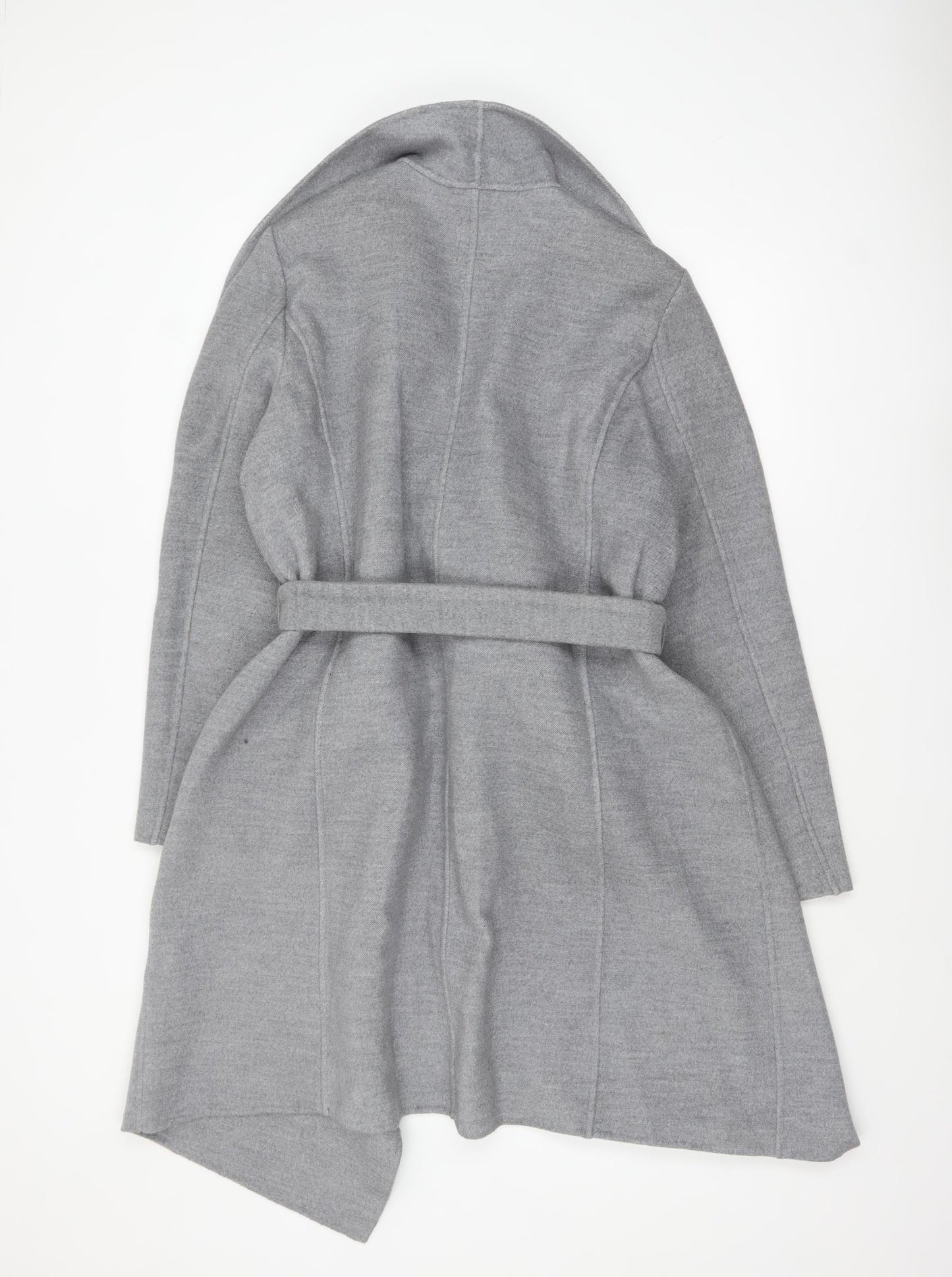 Primark Women's Grey Belted Mid-Length Overcoat Size 18