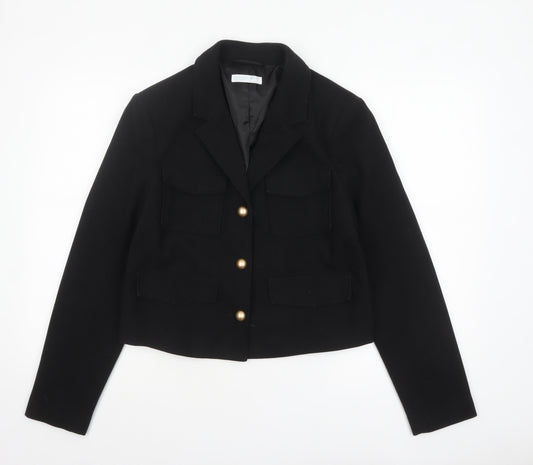 Primark Women’s Black Cropped Blazer Size 14 Polyester Lined Jacket