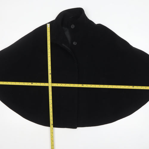 Principles Women Black Wool Blend Cape Coat Lined Elegant Size L