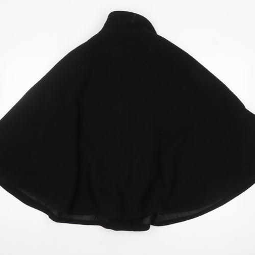 Principles Women Black Wool Blend Cape Coat Lined Elegant Size L