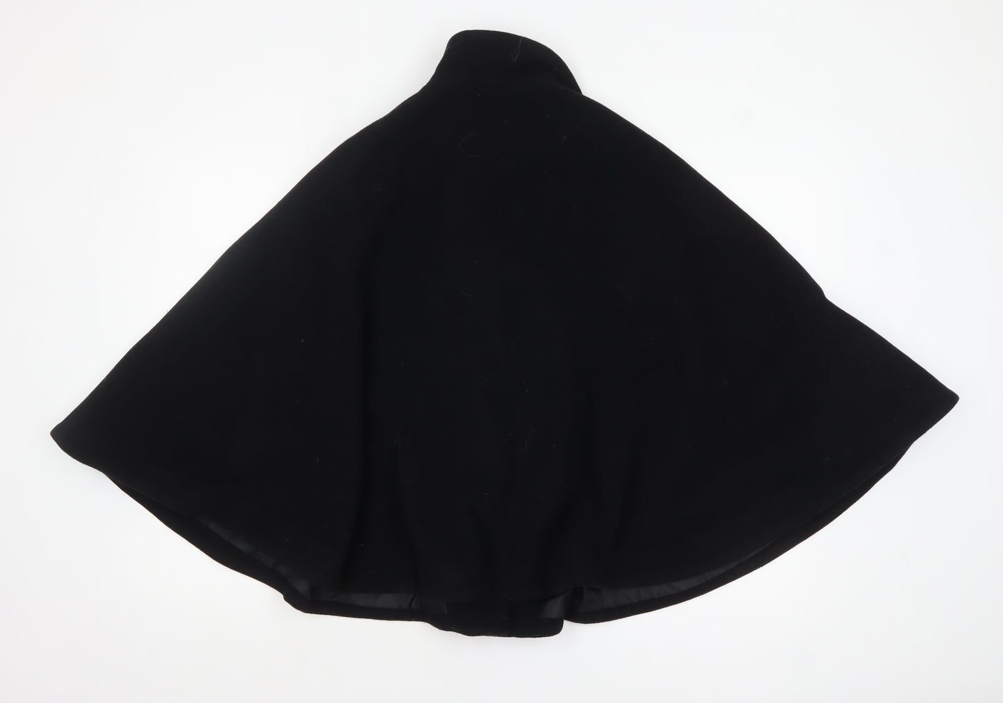 Principles Women Black Wool Blend Cape Coat Lined Elegant Size L