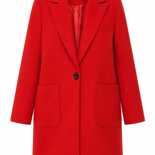 Miss Selfridge Womens Red Wool Blend Long Overcoat Size 10
