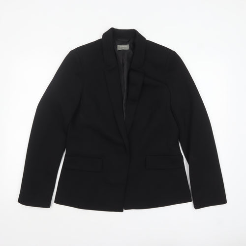 Oasis Women Black Size 12 Single-Breasted Notch Lapel Blazer