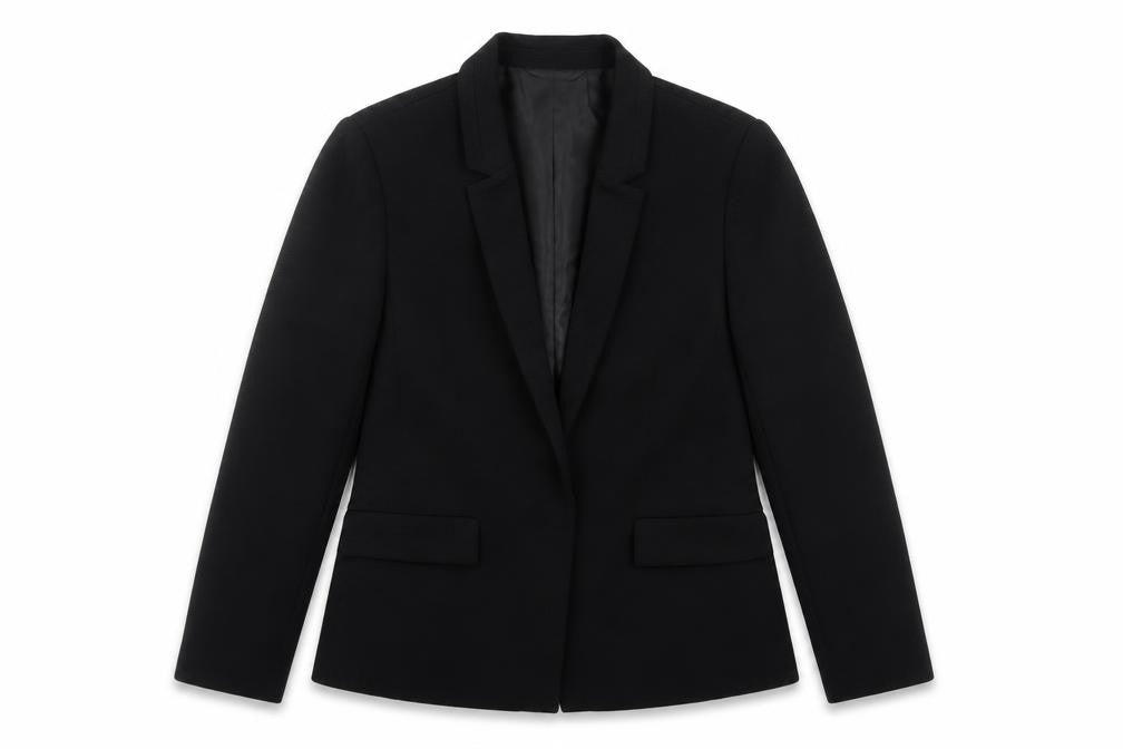 Front view of Oasis Women Black, size 12, Single-Breasted Notch Lapel Blazer