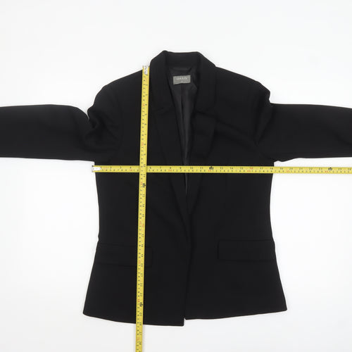 Oasis Women Black Size 12 Single-Breasted Notch Lapel Blazer