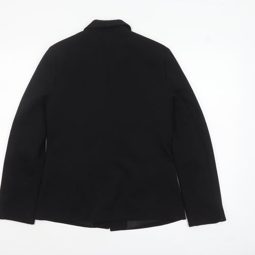 Oasis Women Black Size 12 Single-Breasted Notch Lapel Blazer