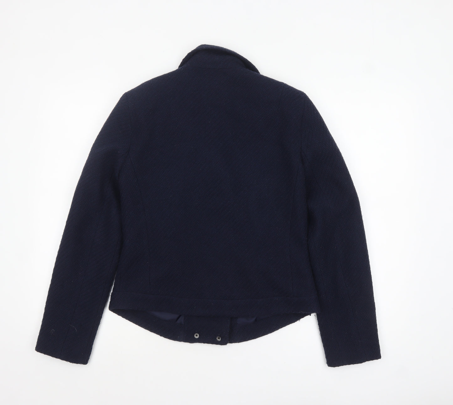 Marks and Spencer Women’s Blue Wool Blend Biker Jacket UK 10