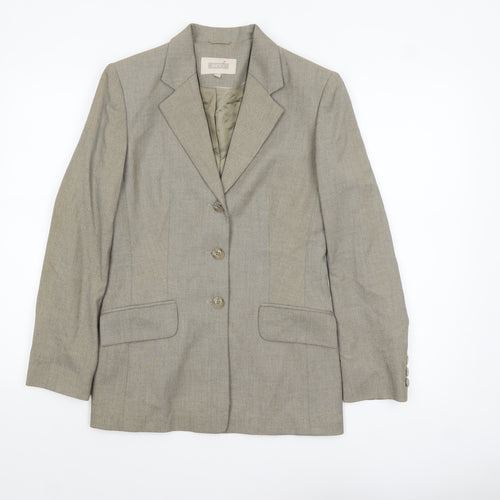 Next Women's Grey Single-Breasted Blazer Jacket Size 8 Classic Fit