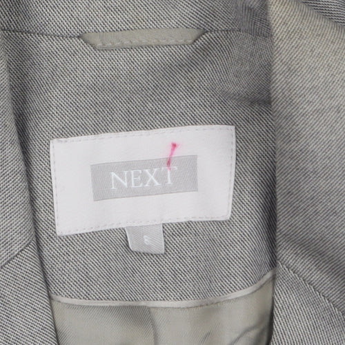 Next Women's Grey Single-Breasted Blazer Jacket Size 8 Classic Fit