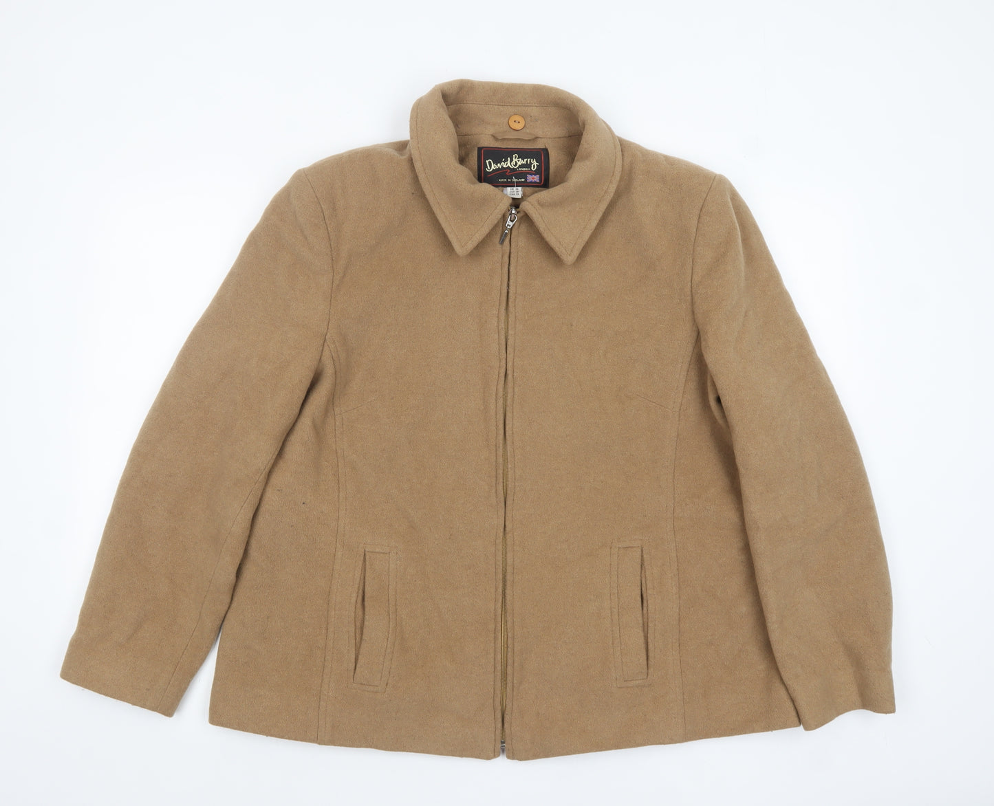 David Barry Women’s Beige Wool Blend Mid-Length Jacket UK 20