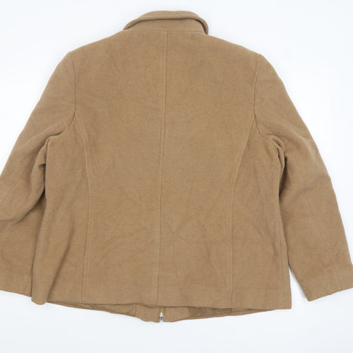 David Barry Women’s Beige Wool Blend Mid-Length Jacket UK 20