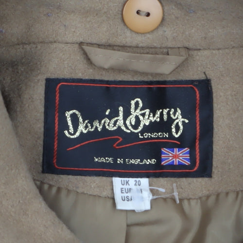 David Barry Women’s Beige Wool Blend Mid-Length Jacket UK 20