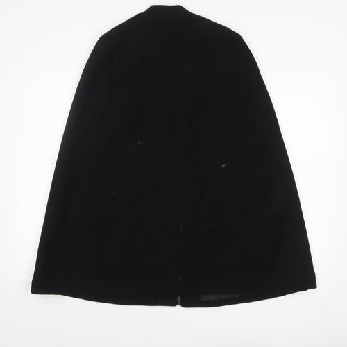 New Look Womens Black Wool Blend Cape Jacket Size 8