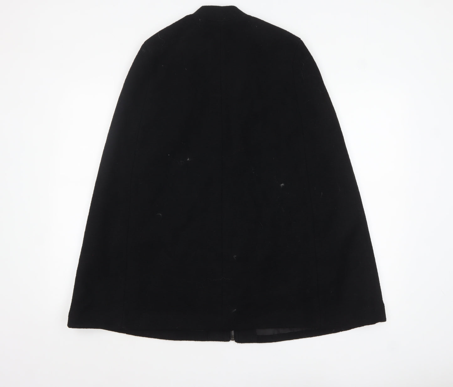 New Look Womens Black Wool Blend Cape Jacket Size 8