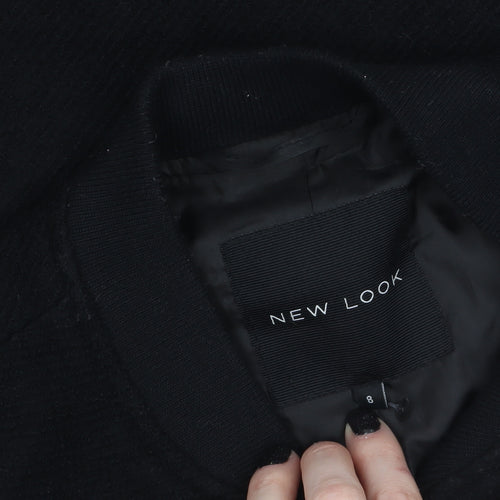 New Look Womens Black Wool Blend Cape Jacket Size 8