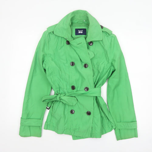 Donnell Women’s Green Trench Coat Belted Size 12 Classic Style