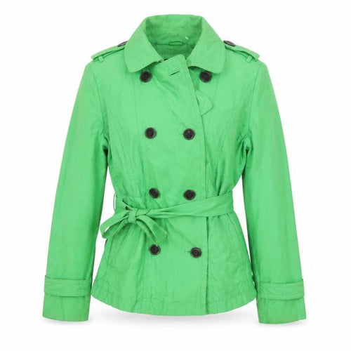 Donnell Women’s Green Trench Coat Belted Size 12 Classic Style