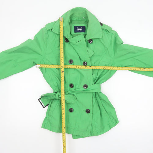 Donnell Women’s Green Trench Coat Belted Size 12 Classic Style