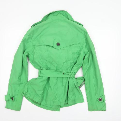 Donnell Women’s Green Trench Coat Belted Size 12 Classic Style