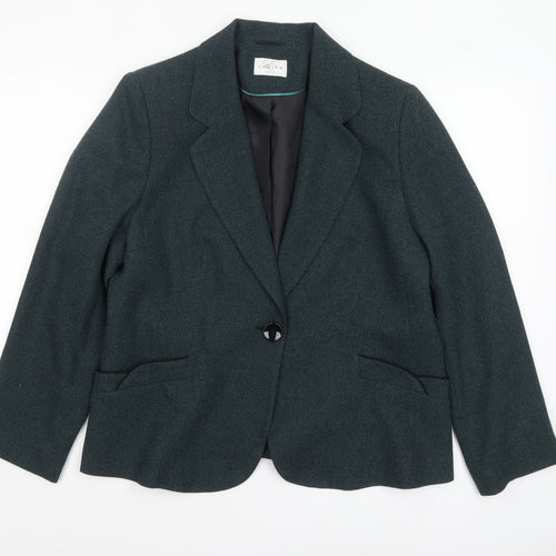 Eastex Women's Green Single Breasted Blazer Size 18 Classic Fit