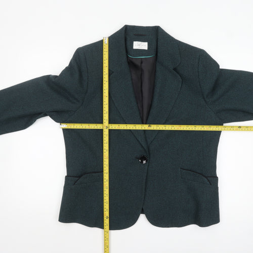 Eastex Women's Green Single Breasted Blazer Size 18 Classic Fit