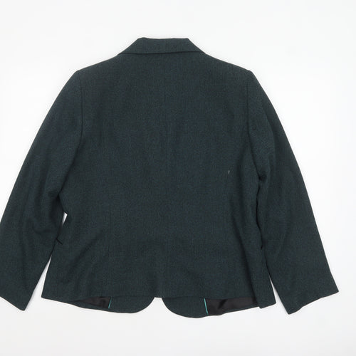 Eastex Women's Green Single Breasted Blazer Size 18 Classic Fit