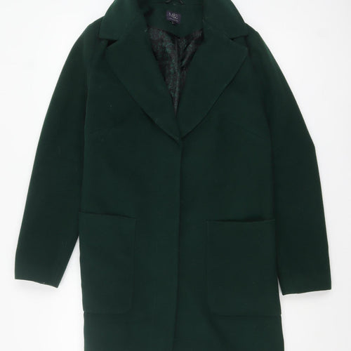 Marks and Spencer Women Green Size 8 Mid-Length Overcoat