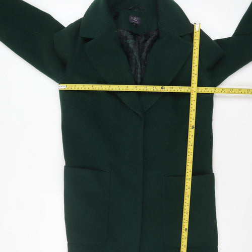 Marks and Spencer Women Green Size 8 Mid-Length Overcoat