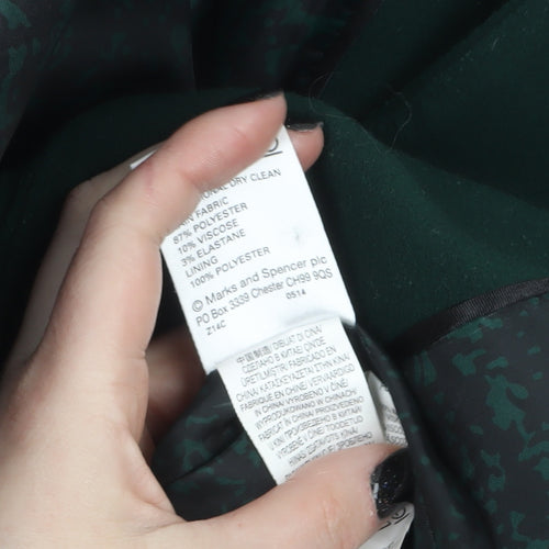Marks and Spencer Women Green Size 8 Mid-Length Overcoat