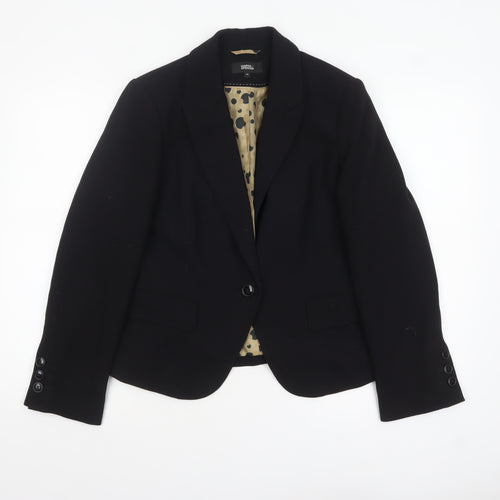 Marks & Spencer Women Black Size 14 Single-Breasted Blazer