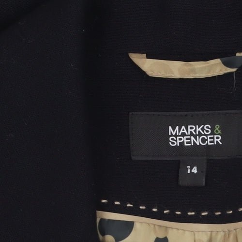 Marks & Spencer Women Black Size 14 Single-Breasted Blazer
